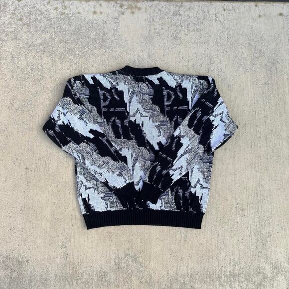 Abstract Artistic Retro TV Static Waves Pullover Knitwear Sweater - Picture 4 of 5